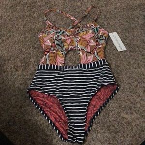 Social angel one piece swim suit